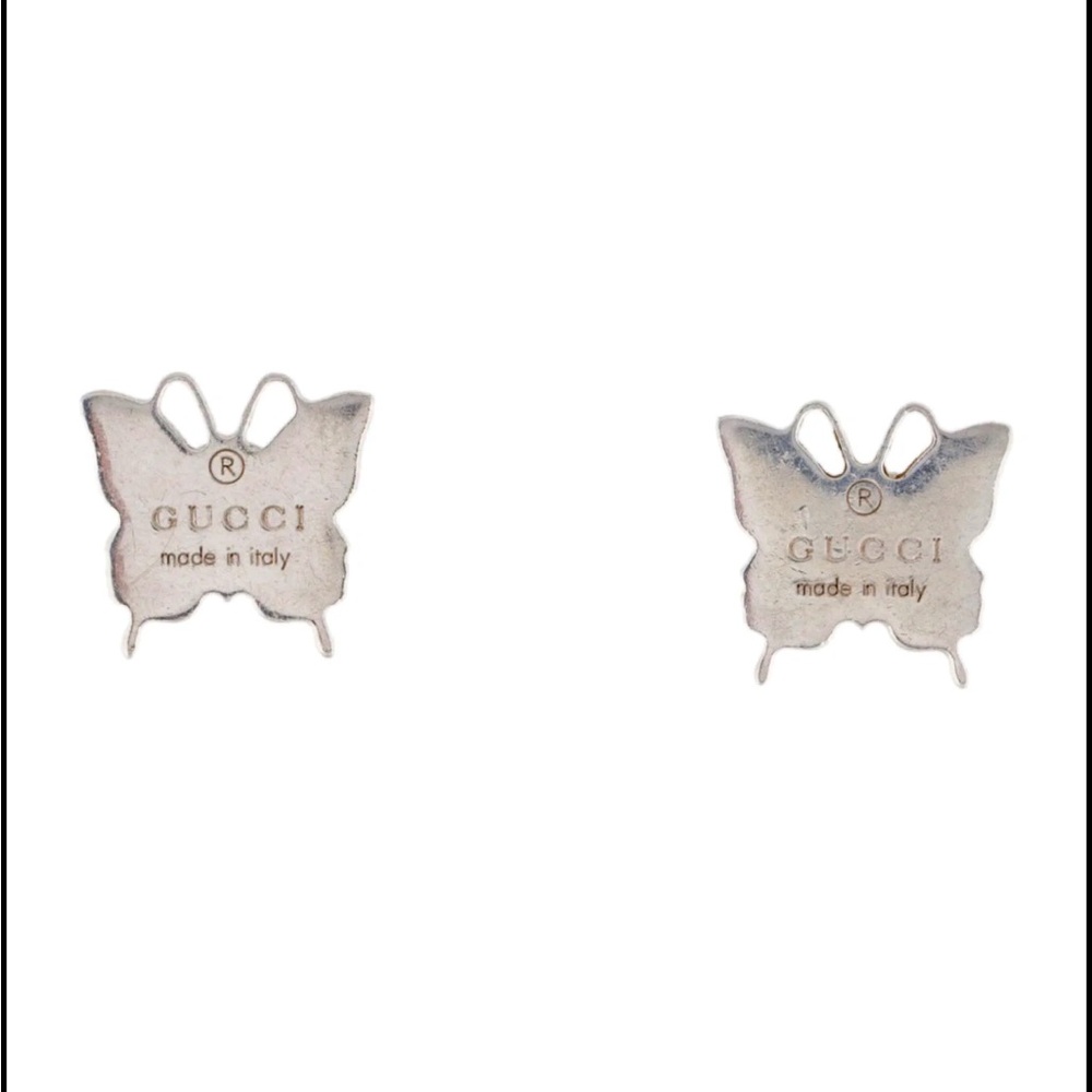 Gucci Silver Butterfly Earrings